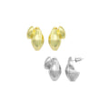 Gold Silver 3D Shell Stud Earrings, Sku#L736