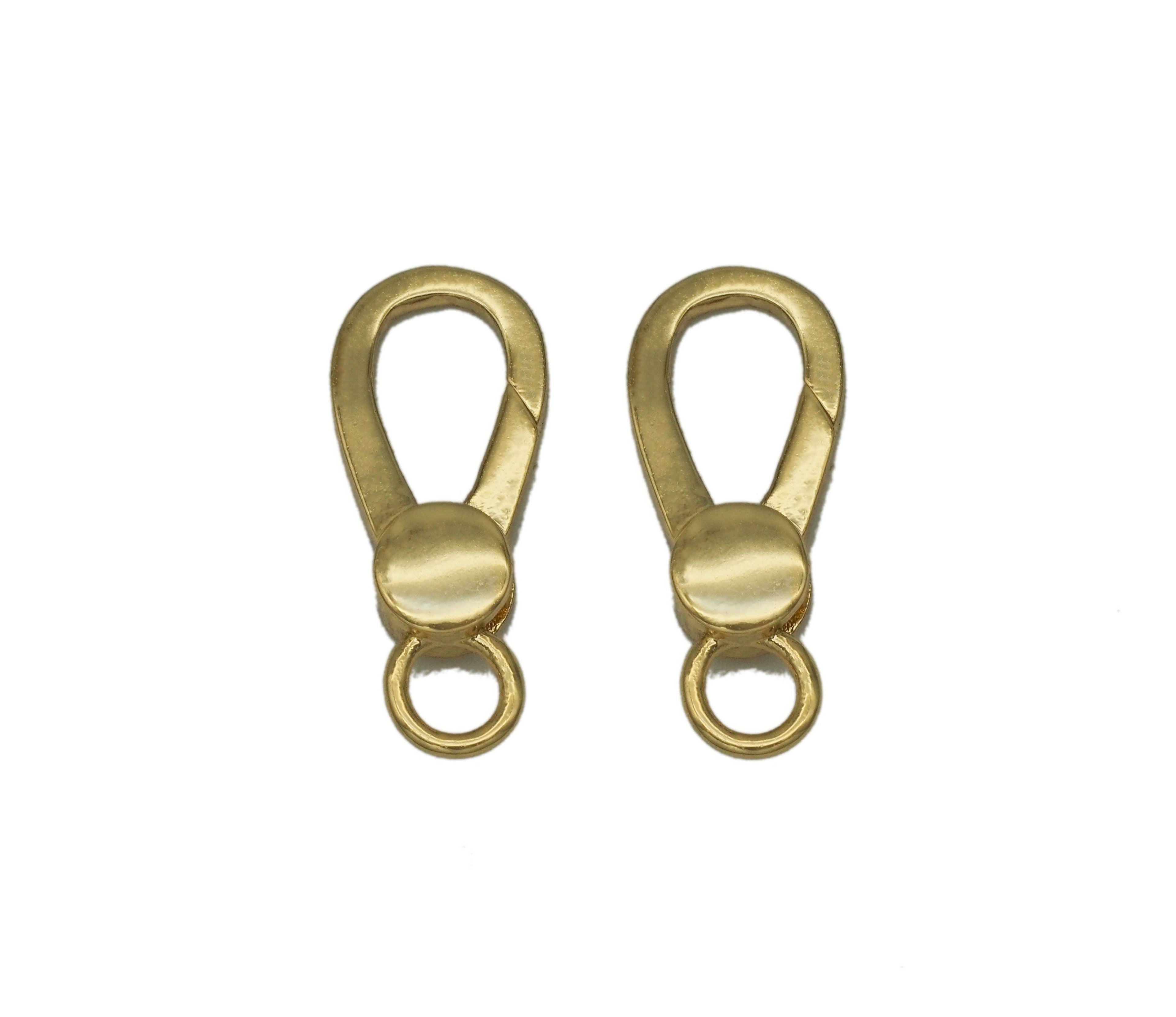 Plain Gold Oval Teardrop Lobster Clasp, Sku#H338