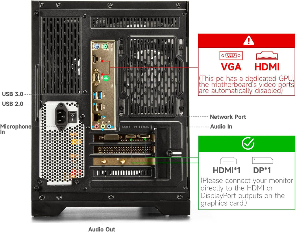Gaming PC Ryzen 5 5500, Geforce RTX 3050 8GB, 16GB DDR4 3200Mhz RAM, 512GB SSD, Prebuilt Desktop Computer for Gaming & Productivity