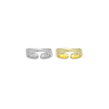 Twisted Knot Gold Silver Adjustable Ring, Sku#A315