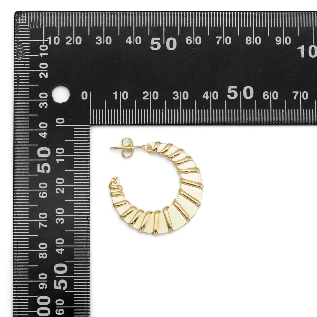Gold Snail Swirel Patten Hoop Earrings, Sku#ZX133