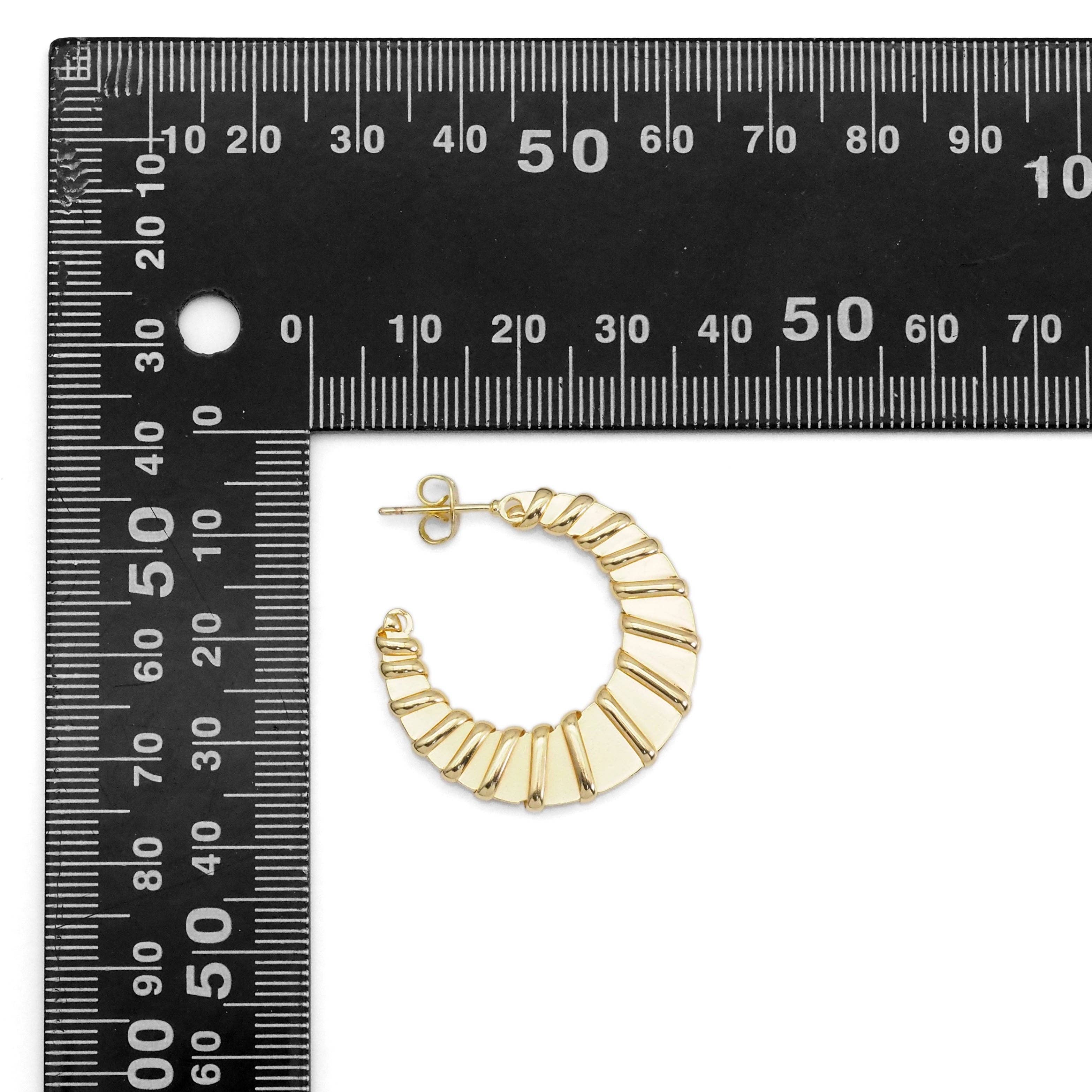Gold Snail Swirel Patten Hoop Earrings, Sku#ZX133