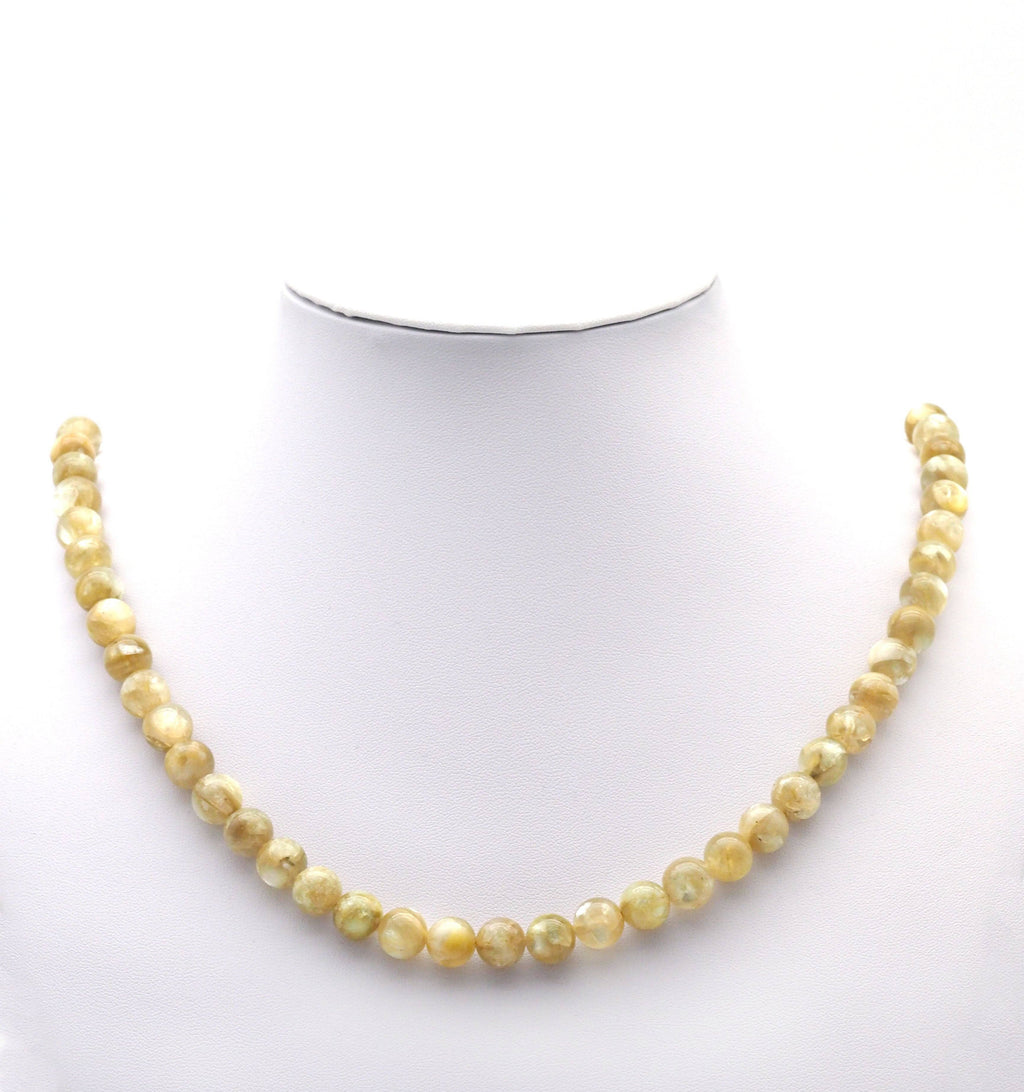 Genuine High Quality Yellow Lepidolite Round Smooth Beads, 8mm/10mm/12mm, Sku#U1448