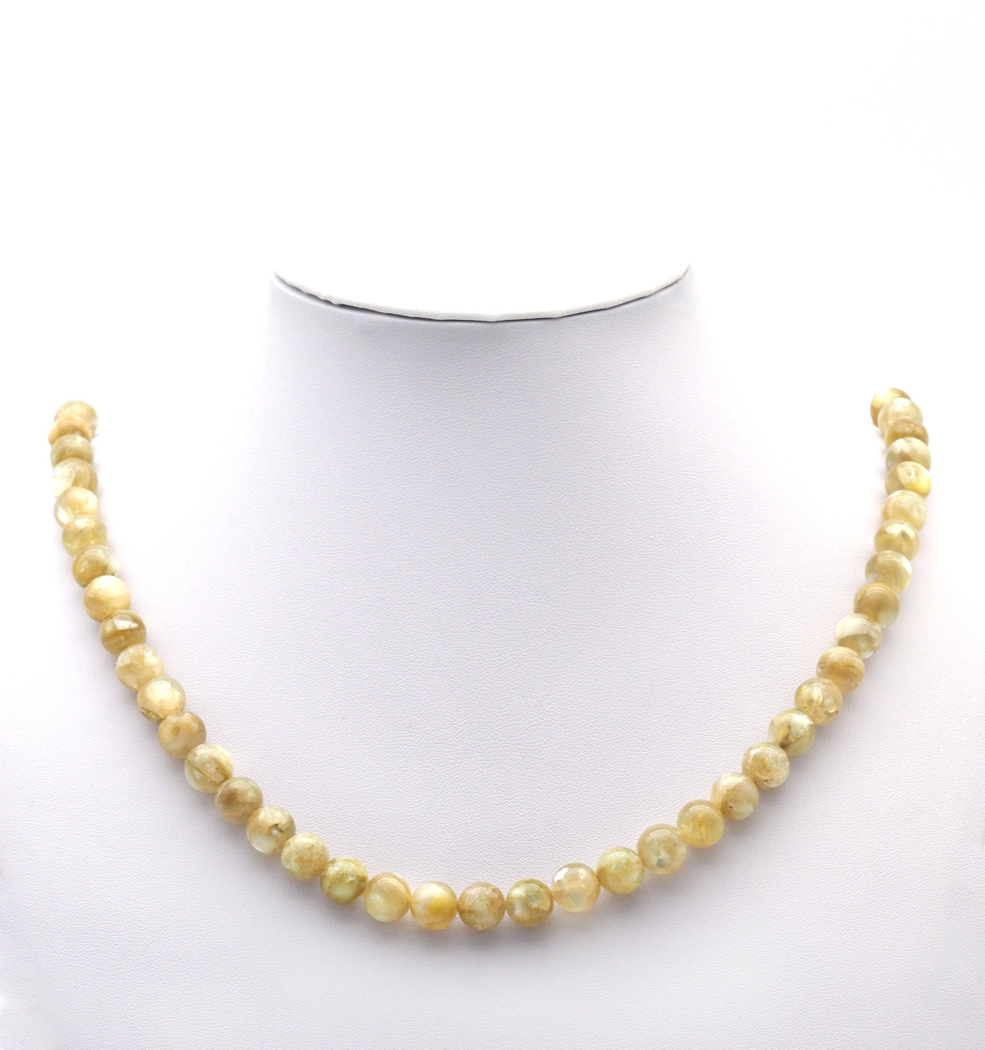 Genuine High Quality Yellow Lepidolite Round Smooth Beads, 8mm/10mm/12mm, Sku#U1448