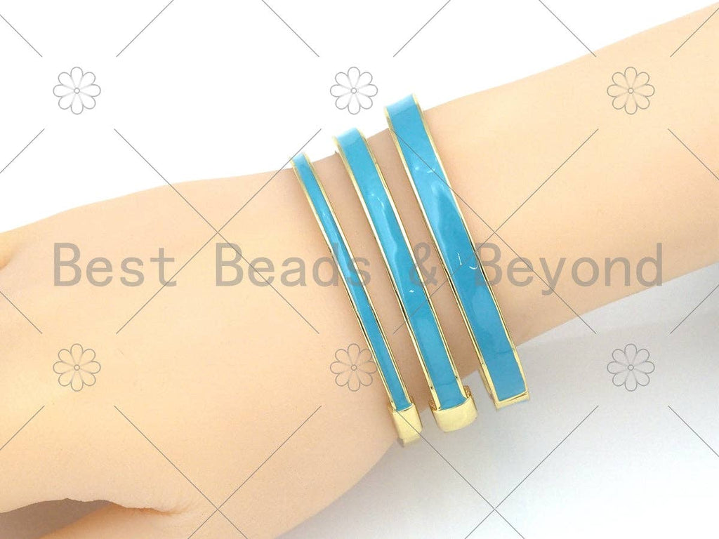 Thick Colorful Enamel Bracelet, Fully Around Enamel Bracelet, stacking bracelet, Stackable Bracelet, 7x66mm,Sku#X268C