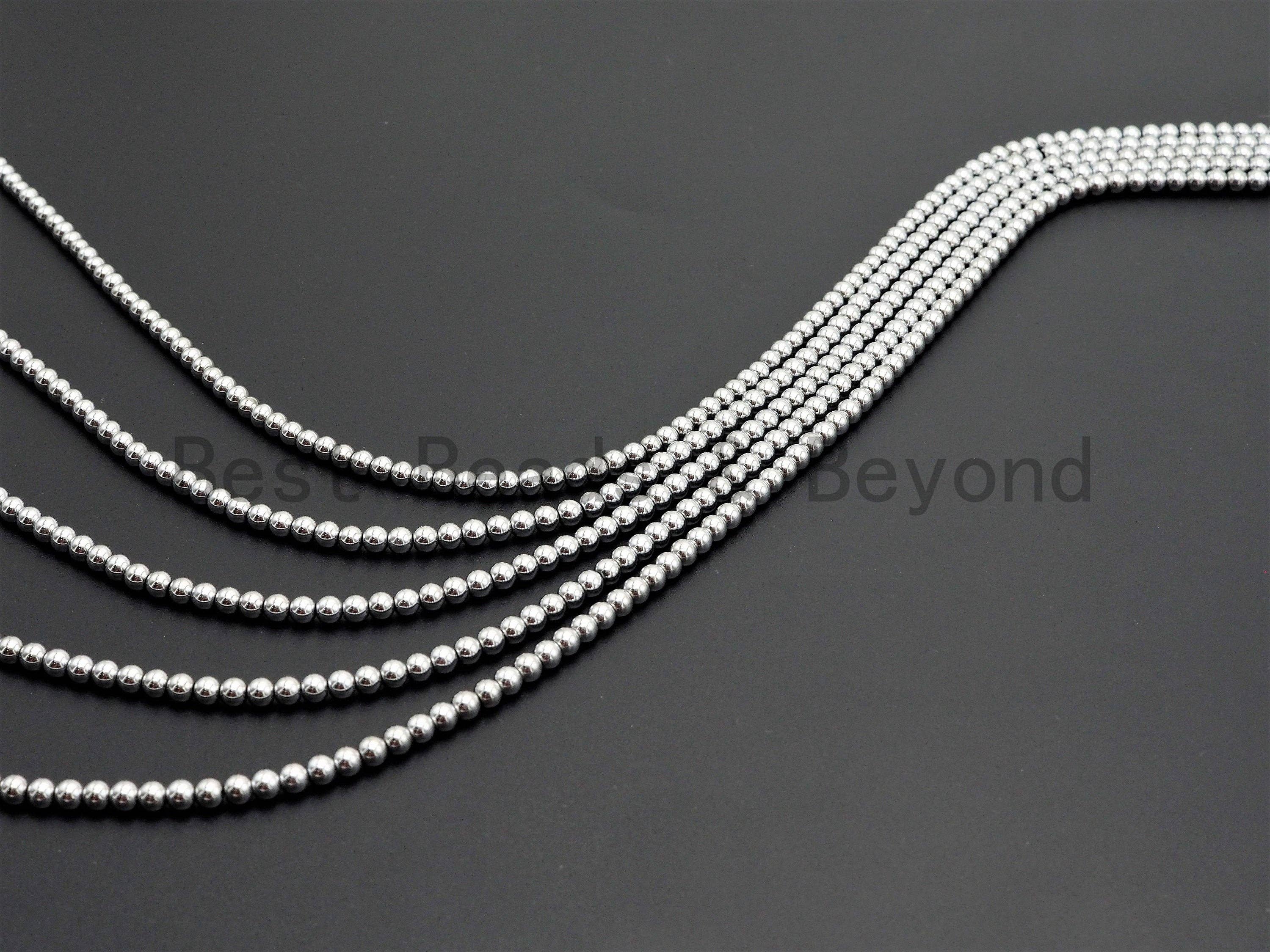Darker Silver Hematite Beads-2mm/3mm/4mm/6mm/8mm/10mm, sku#s117