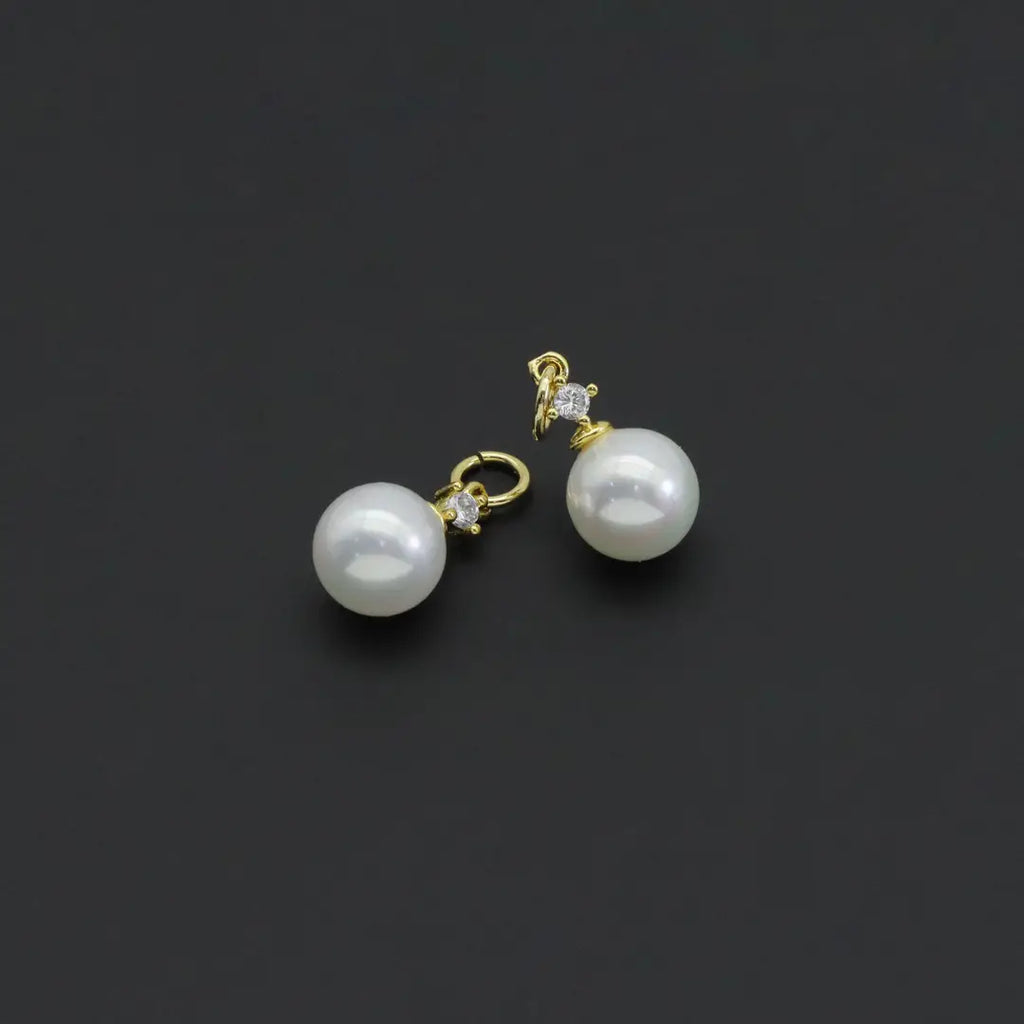 Clear CZ White Mother of Pearl Charm, Sku#ZX166