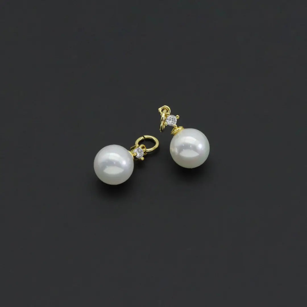 Clear CZ White Mother of Pearl Charm, Sku#ZX166