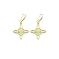 Gold Chinese Knot Filigree Dangle Earrings, Sku#EF345