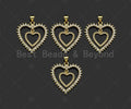 Gold Filled CZ Micro Pave Double Heart Shape Pendant, 18K Gold Filled Charm, Necklace Bracelet Charm Pendant,25x27mm,Sku#LD95