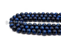 High Quality Natural Blue Tiger Eye Round  Beads, 4mm/6mm/8mm/10mm/12mm/14mm Beads, Blue Tiger Eye Gemstone, 15.5'' Full strand, SKU#U67