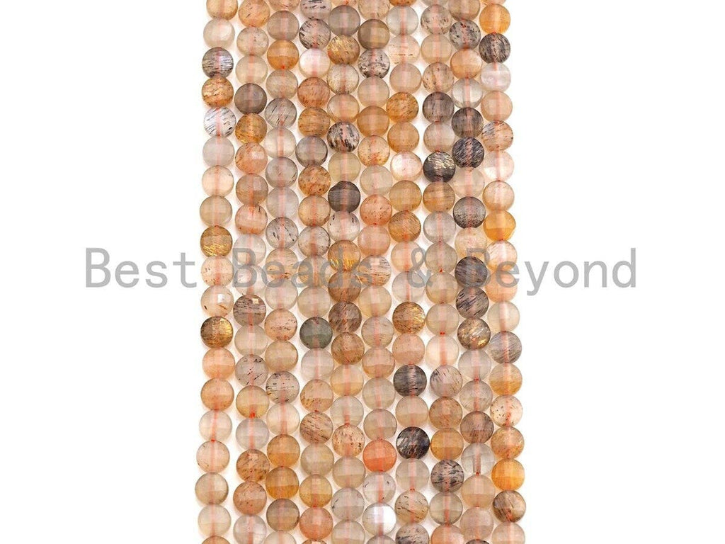High Quality Natural Mixed Color Moonstone Checkerboard Cut beads, 4mm Turtle Shell Cut Moonstone Beads, 16" Full Strand, sku#U783