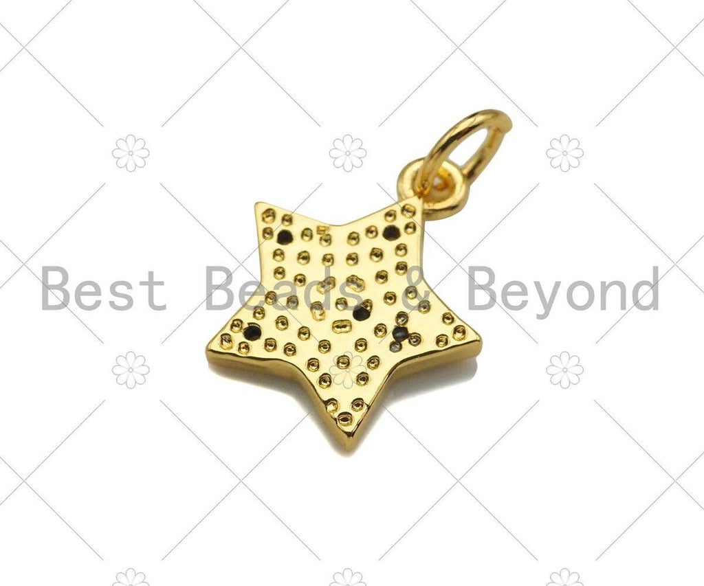 Gold Filled Colorful Enamel Five Star Shape Pendant,CZ Micro Pave 18K Gold Filled Moon Enamel Pendant,Enamel Jewelry,mm,Sku#LK344