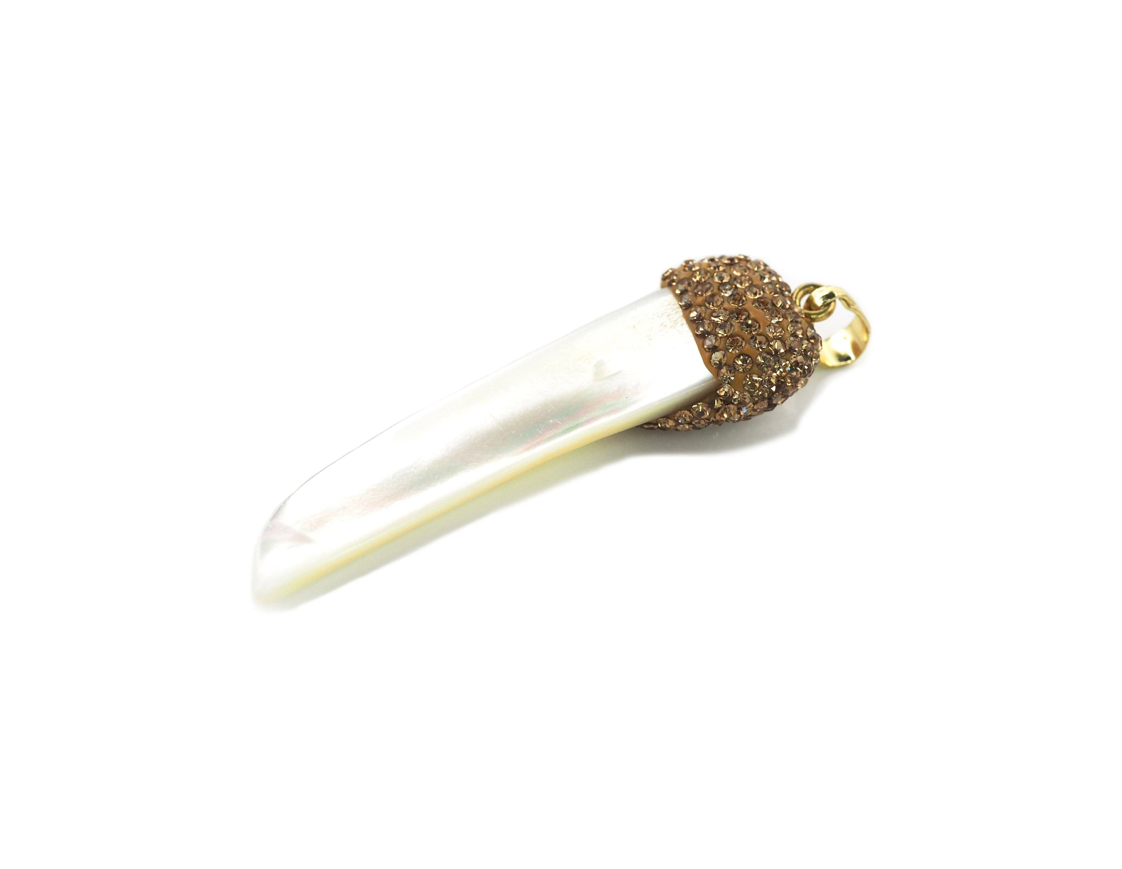 Evil Eye on Mother of Pearl Pendant, Sku#YT22