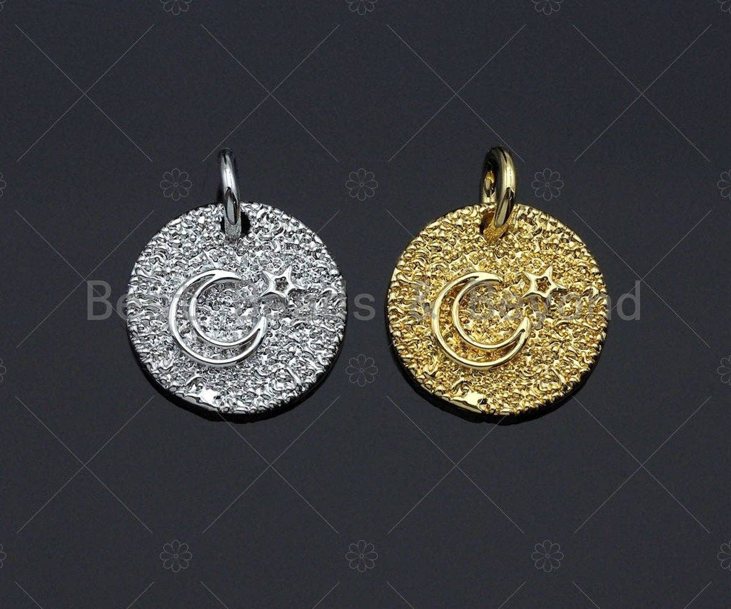 Cresent Moon Star Coin charm, sku#L297