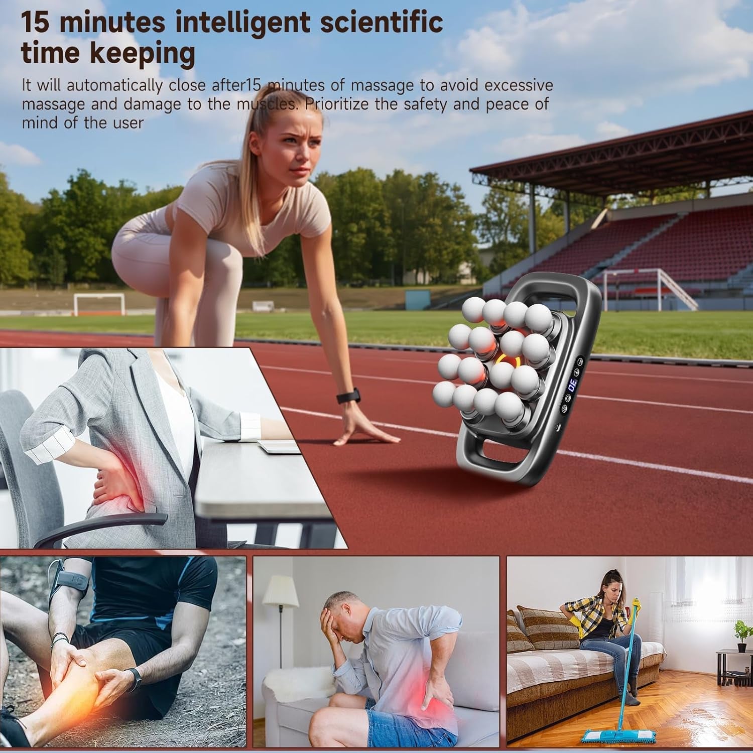 Upgraded 16-Head Massage Gun, Deep Tissue Percussion Massager, Muscle Massage Gun for Back, Shoulders, Legs, Body Muscle Pain Relief, Gifts for Men and Women