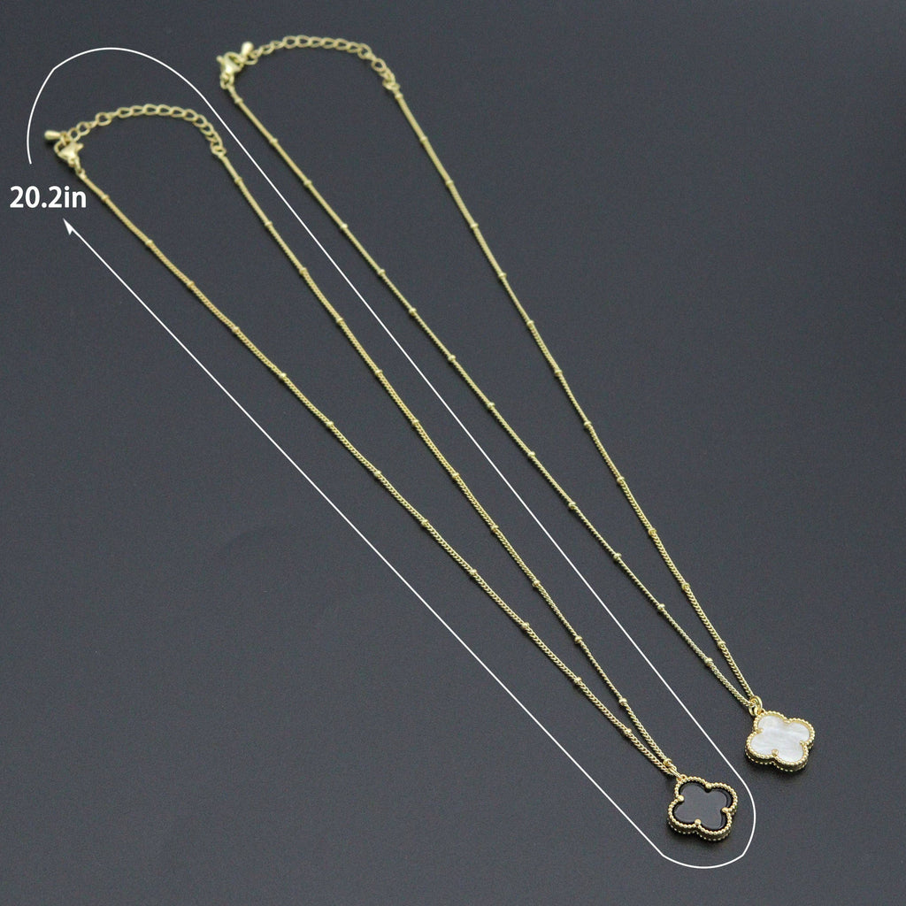 Black White flower Pendant Necklace, sku#EF715