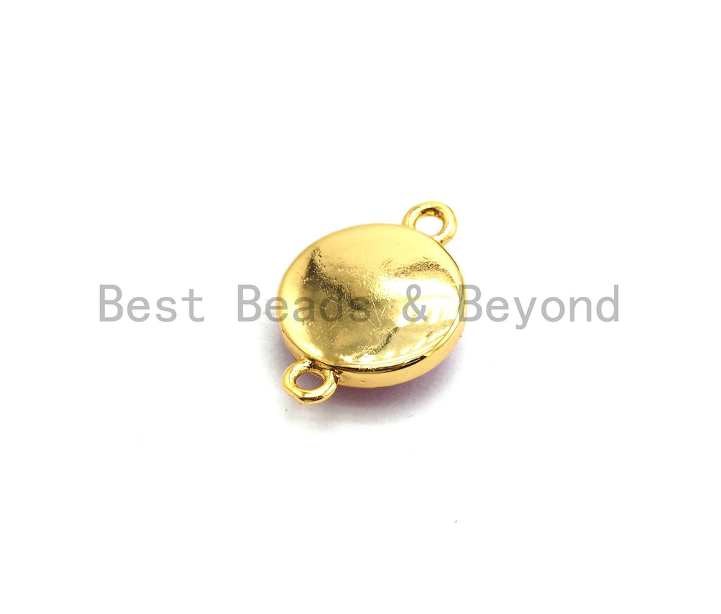 100% Natural Pink Shell Round Connector with Gold/Silver Plated edging, Pink Shell Connector, Sea Shell Jewelry, 10x15mm,SKU#Z281