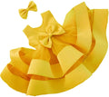 12M-18M  Toddler Girl Bowknot Backless | Tutu Gown Ruffle Lace Tulle Pageant Dress | Baby Party Dresses with Headwear | Yellow 80 - # BAAA51110002