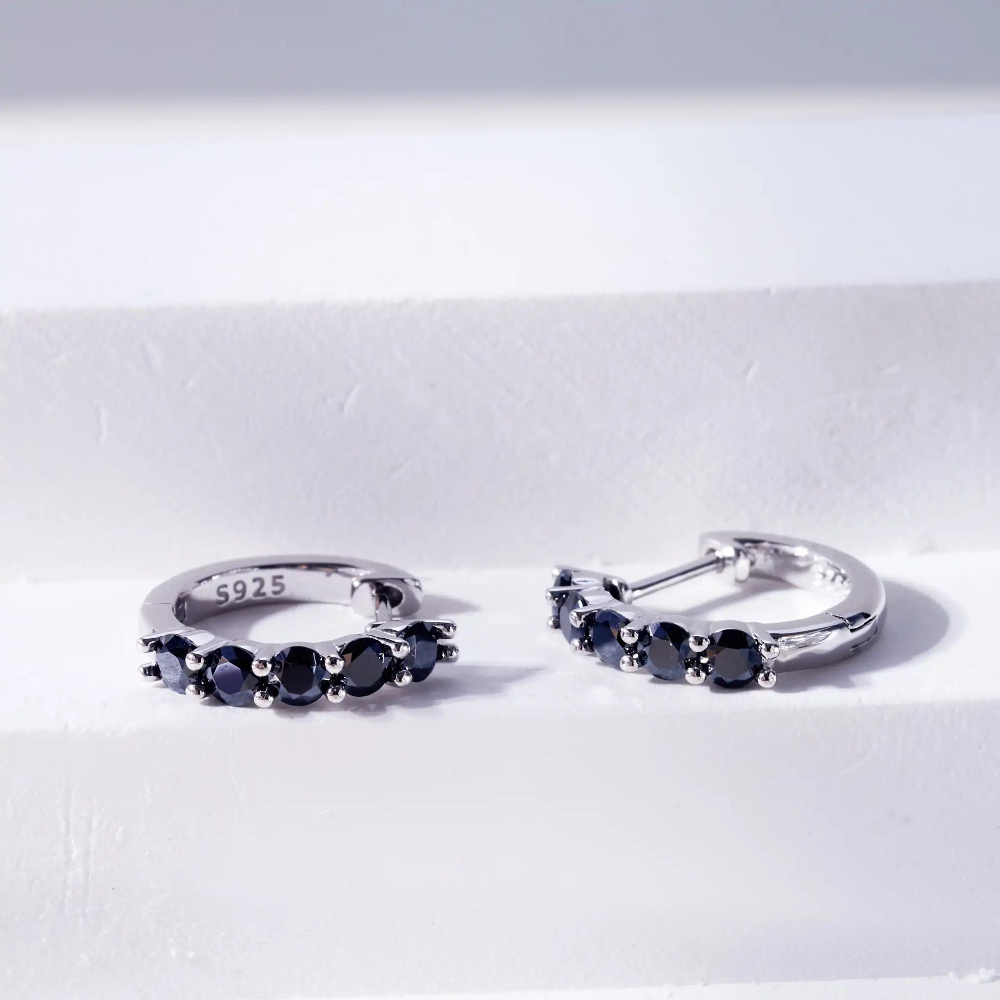 3mm Black Moissanite Stud Earrings 925 Sterling Silver Certified Gift