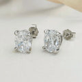 4 Ct Oval Moissanite Stud Earrings 925 Sterling Silver VVS D Color GRA