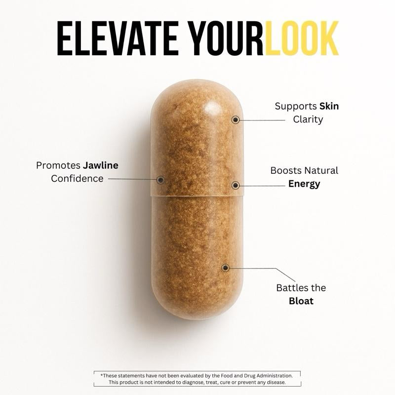 Face Sculpt - Daily Debloat Supplement with Collagen Type I & III Vitamin C Hyaluronic Acid for Skin Structure Elasticity Hydration and Energy Support