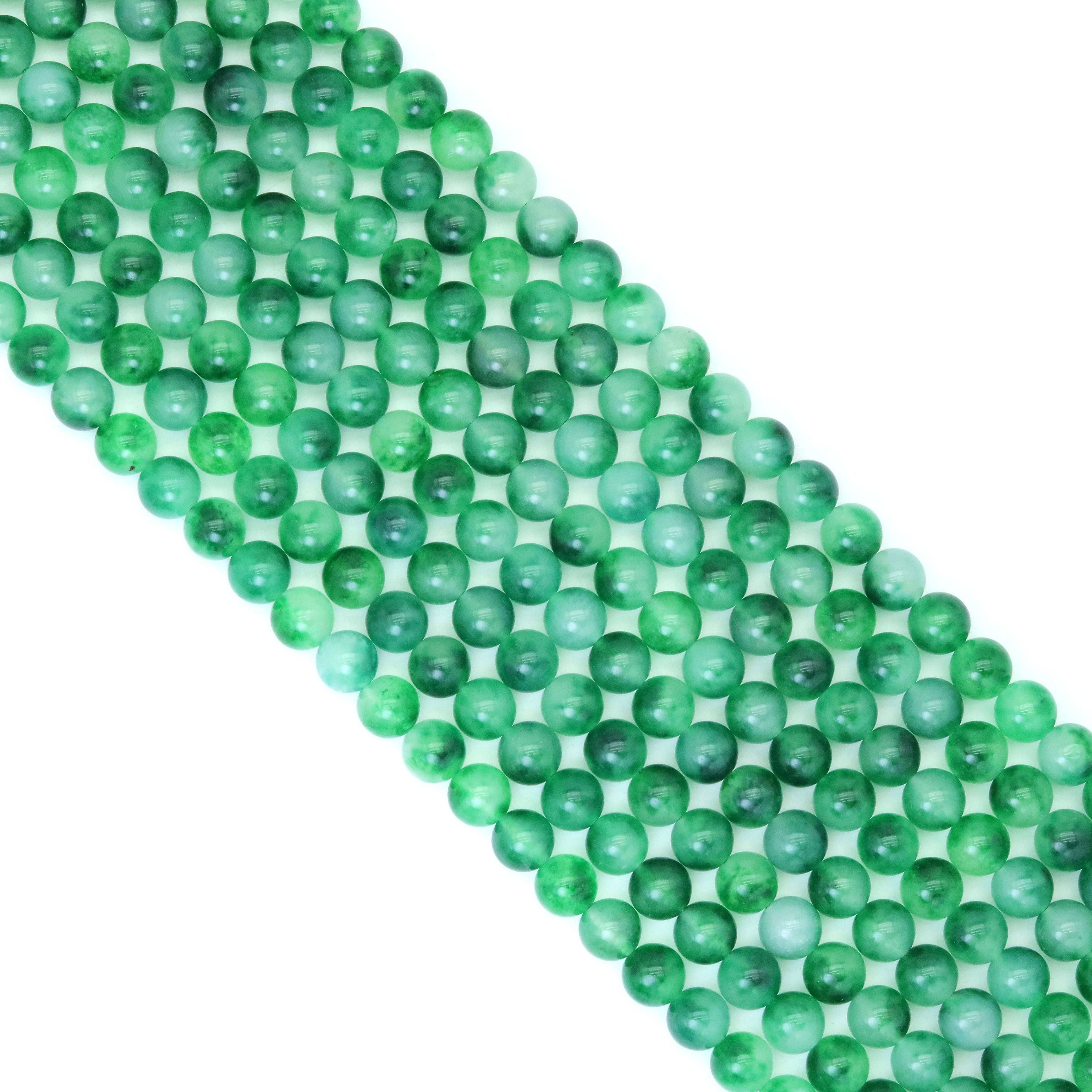 Green Jade Round Smooth Beads, Sku#U2017