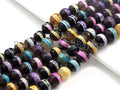 Dzi Agate faceted round beads with Rainbow line, 8mm/10mm/12mm/14mm, mixed color Tibetan beads, agate beads wholesale -15inch, sku#U628