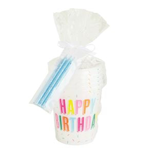 Happy Birthday Cup & Candles Set