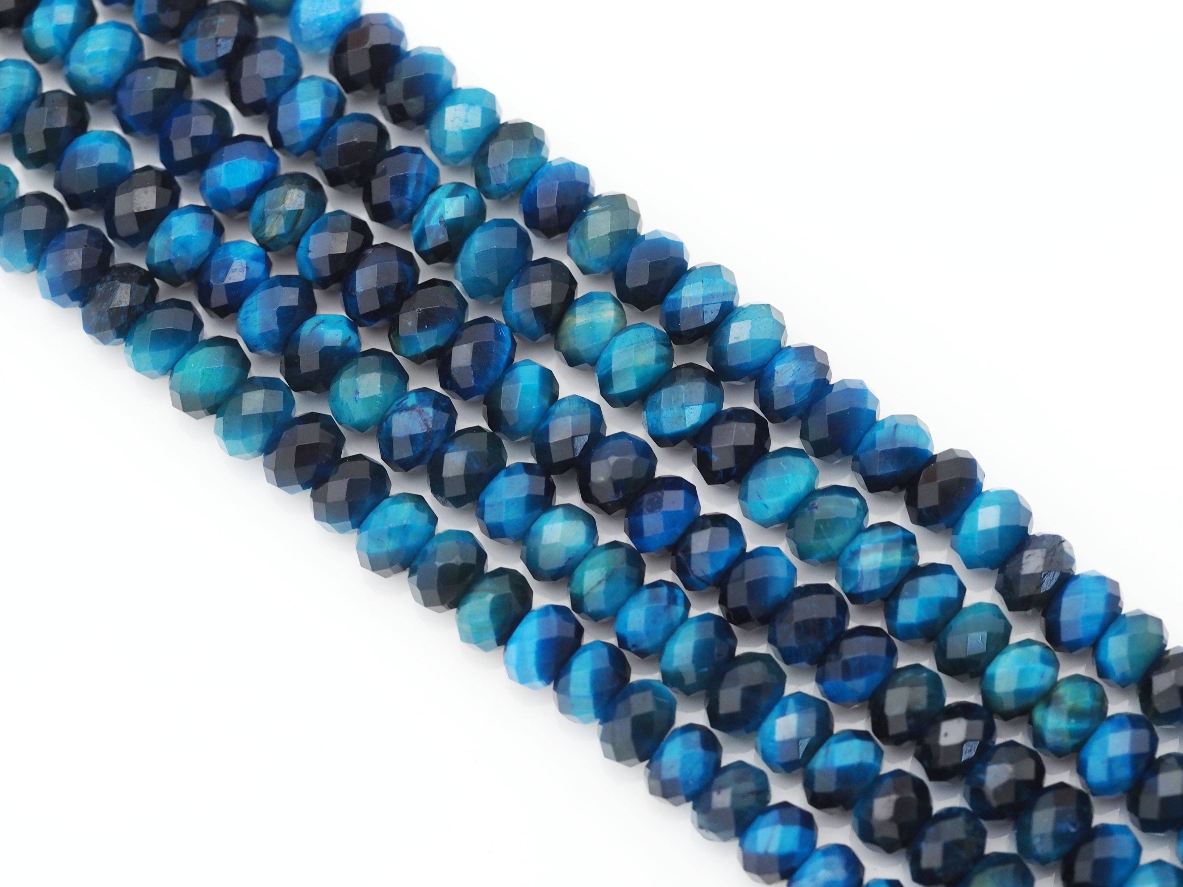 Natural Quality Blue Tiger Eye Rondelle Faceted, Sku#UA295