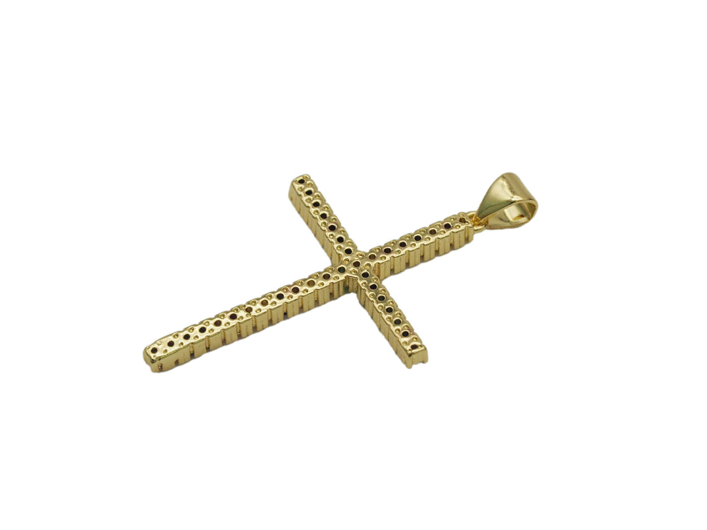 Colorful CZ Cross Pendant, Sku#LK598