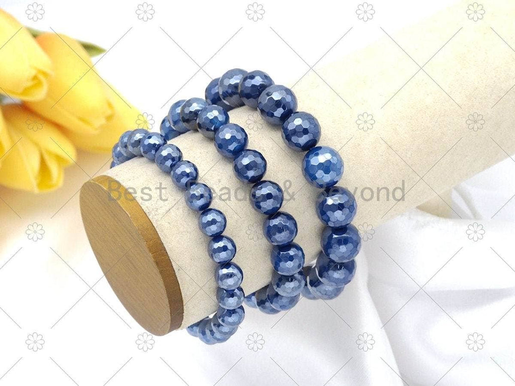 Mystic Blue Agate Stretchy Bracelet