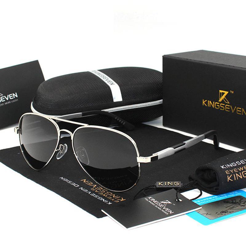 Lunettes de soleil de luxe pour homme/femme, en aluminium, magnésium et or, verres polarisés, style militaire, pour la conduite