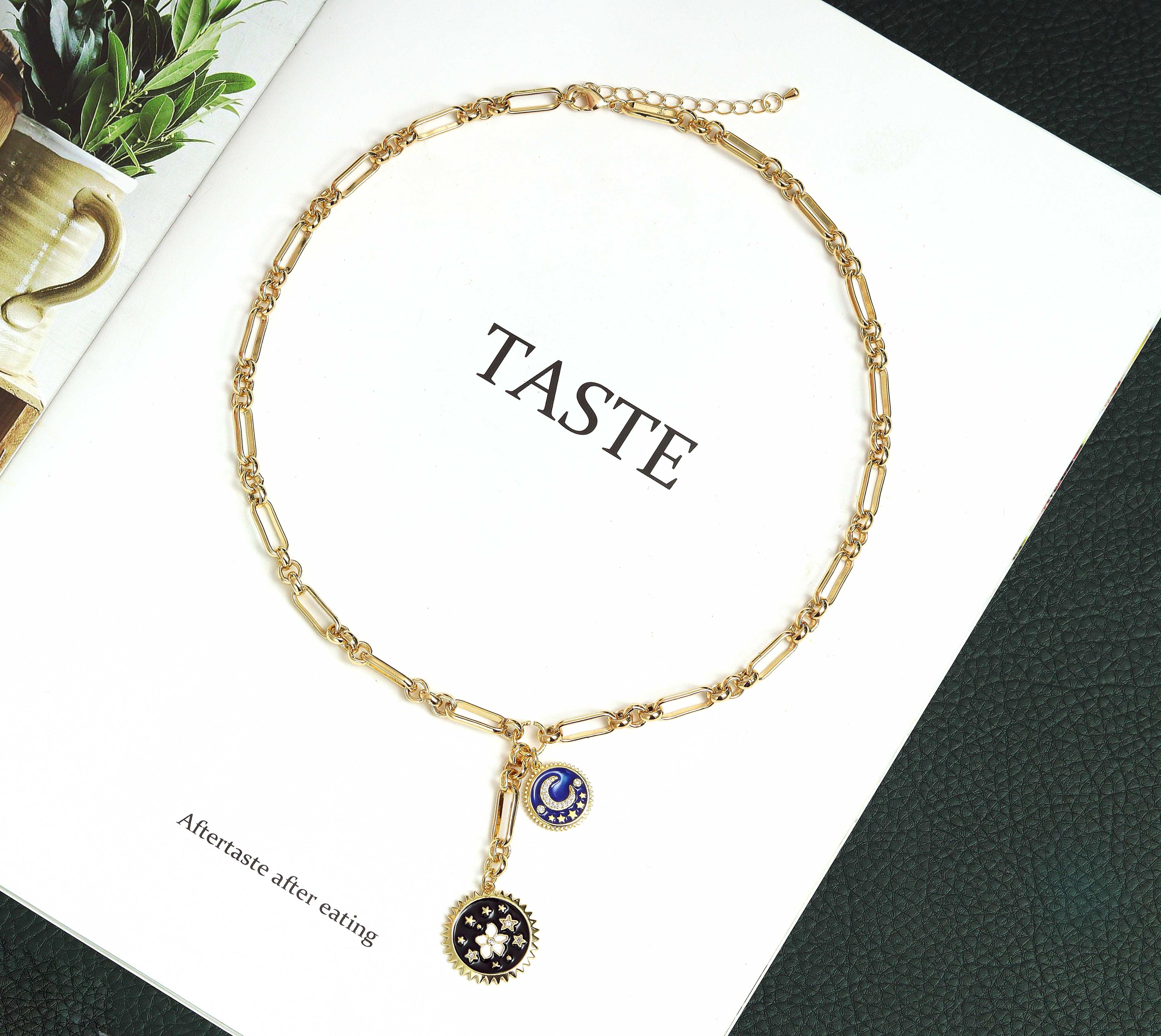 Custom Thick Mixed Paperclip Drop Chain Necklace, sku#EF165