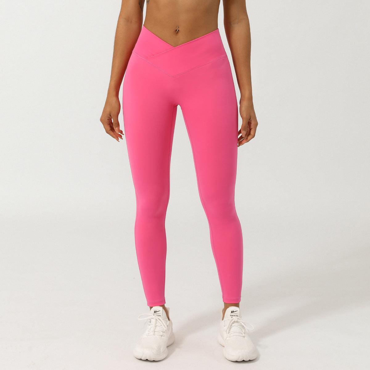 Pantalon de yoga taille haute en V | Pantalon de sport moulant pour le fitness et le yoga