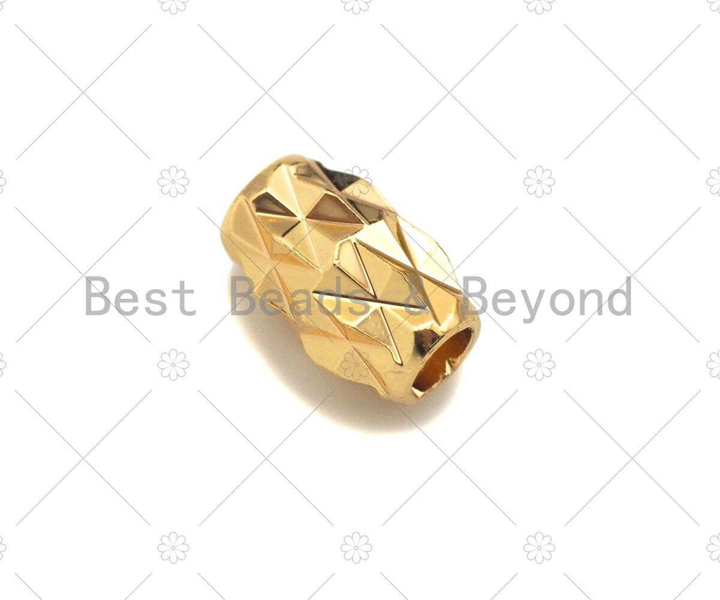 18K Gold High Polished Drum Spacer Beads, Cylinder Beads, Jewelry Findings, Bracelet Necklace Beads,4x7mm, Sku#ZX09