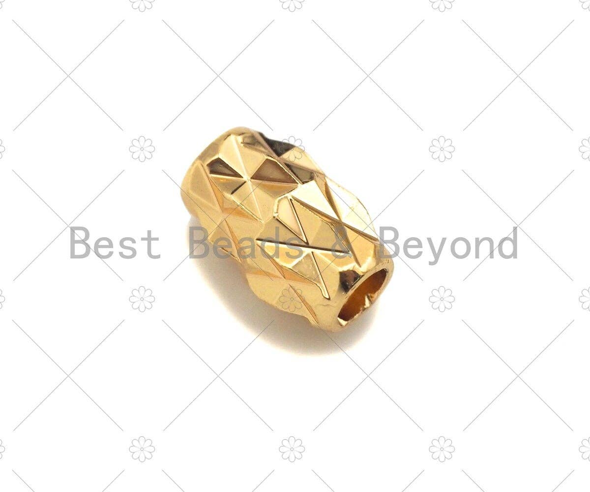 18K Gold High Polished Drum Spacer Beads, Cylinder Beads, Jewelry Findings, Bracelet Necklace Beads,4x7mm, Sku#ZX09