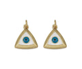 Gold CZ Evil Eye Triangle Shape Charm, Sku#LK721
