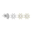 Clear Crystal Flower Stud Earrings, Sku#A409