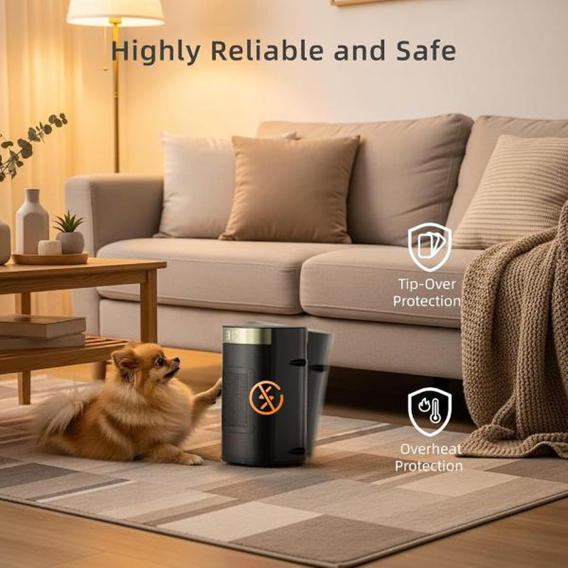 R.W.FLAME 1500W Space Heater, Fast Heating & Energy Saving Portable Electric Heater with Remote, 5 Modes Adjustable Thermostat 24H Timer, Safe Quiet for Bedroom Office Home Use