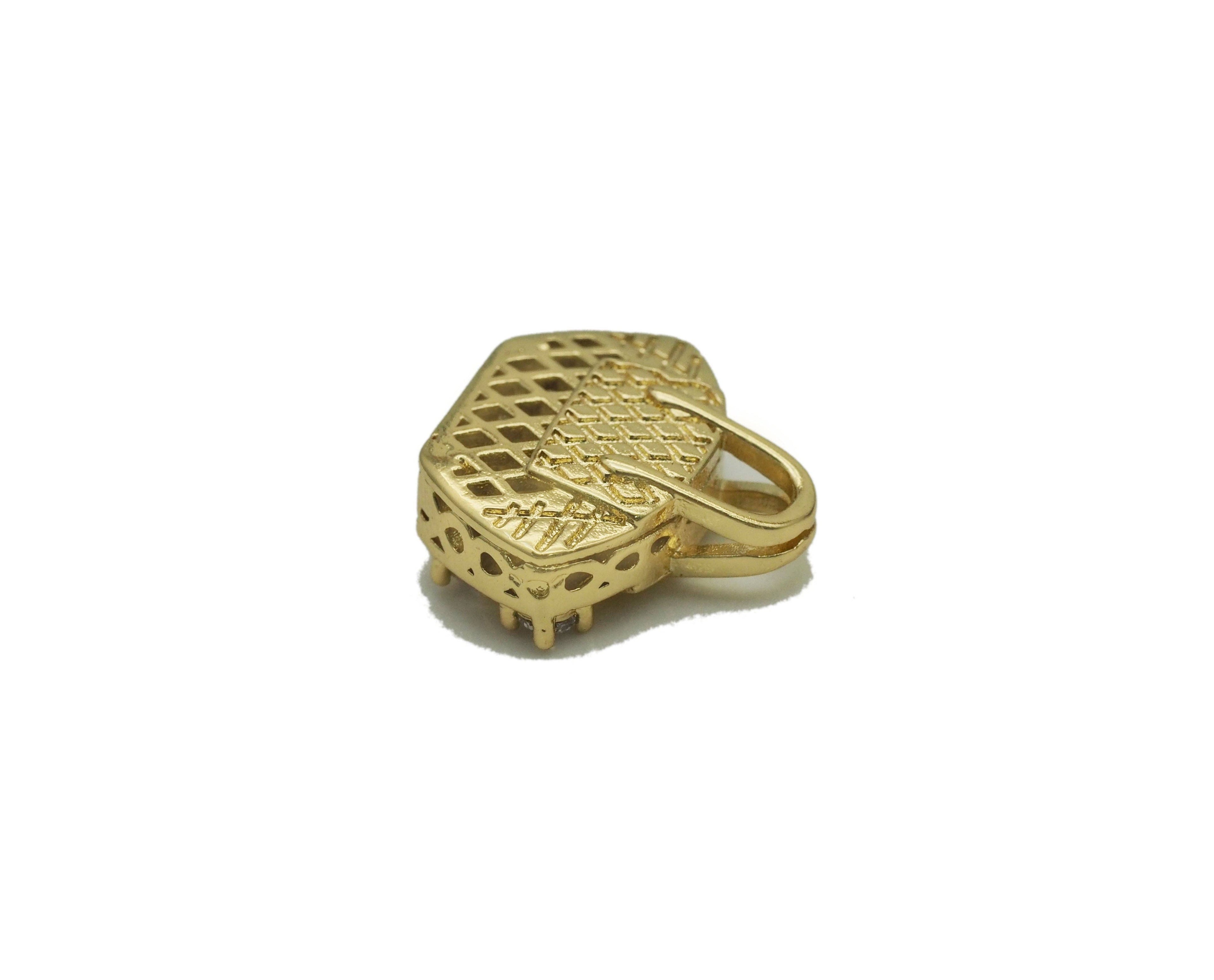 CZ Pave Fashion Bag Purse Charm, Sku#LK672