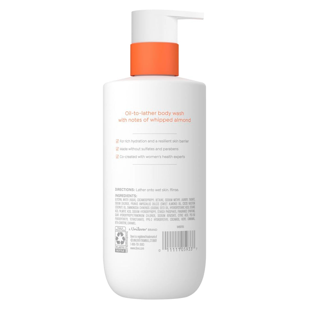 Nettoyant corporel à l'huile de douche Dove pour femmes - Nettoyant intime ultra-hydratant pour peaux sèches et sujettes aux démangeaisons, 420 ml