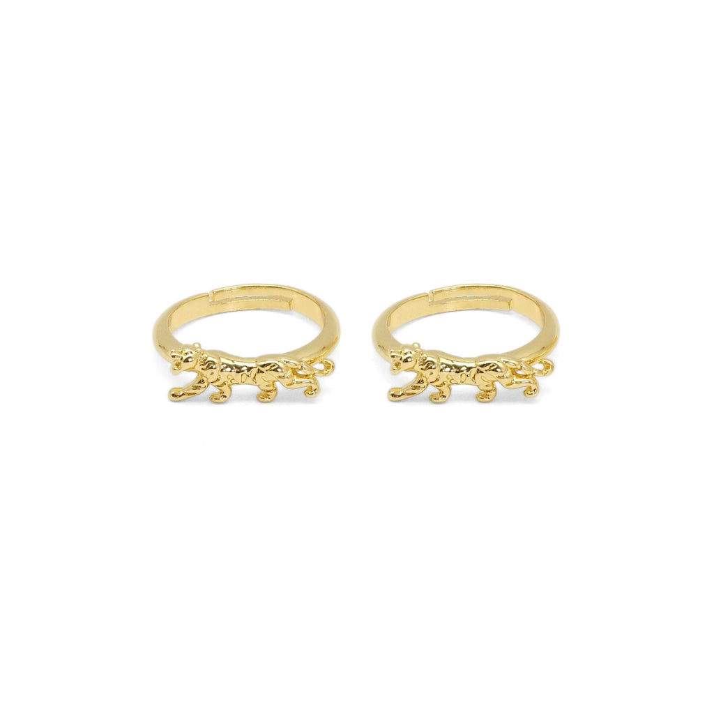 Thin Leopard Panther Adjustable Ring, Sku#LX294