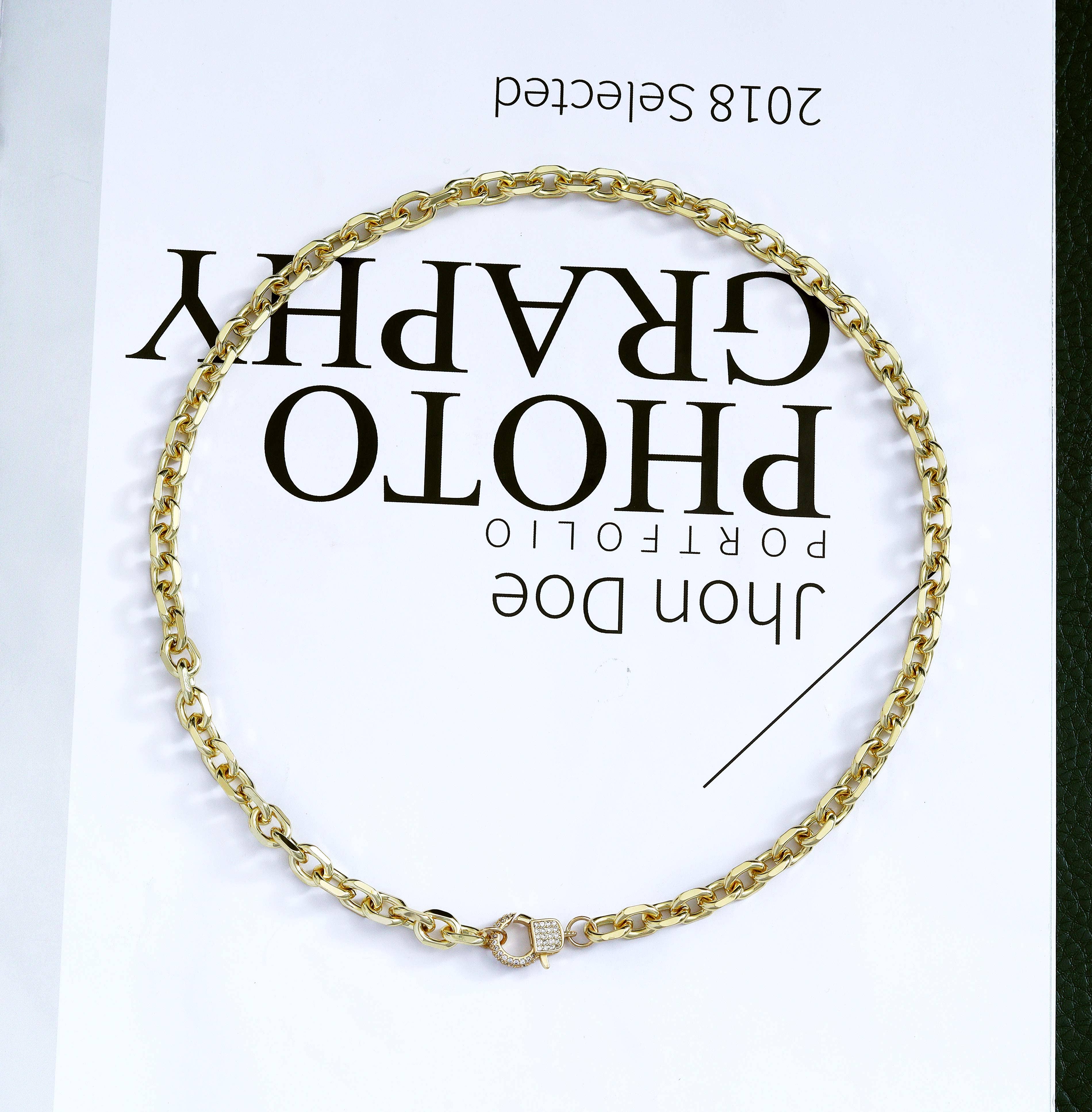 Chunky Square Rolo Chain Necklace, sku#CL11