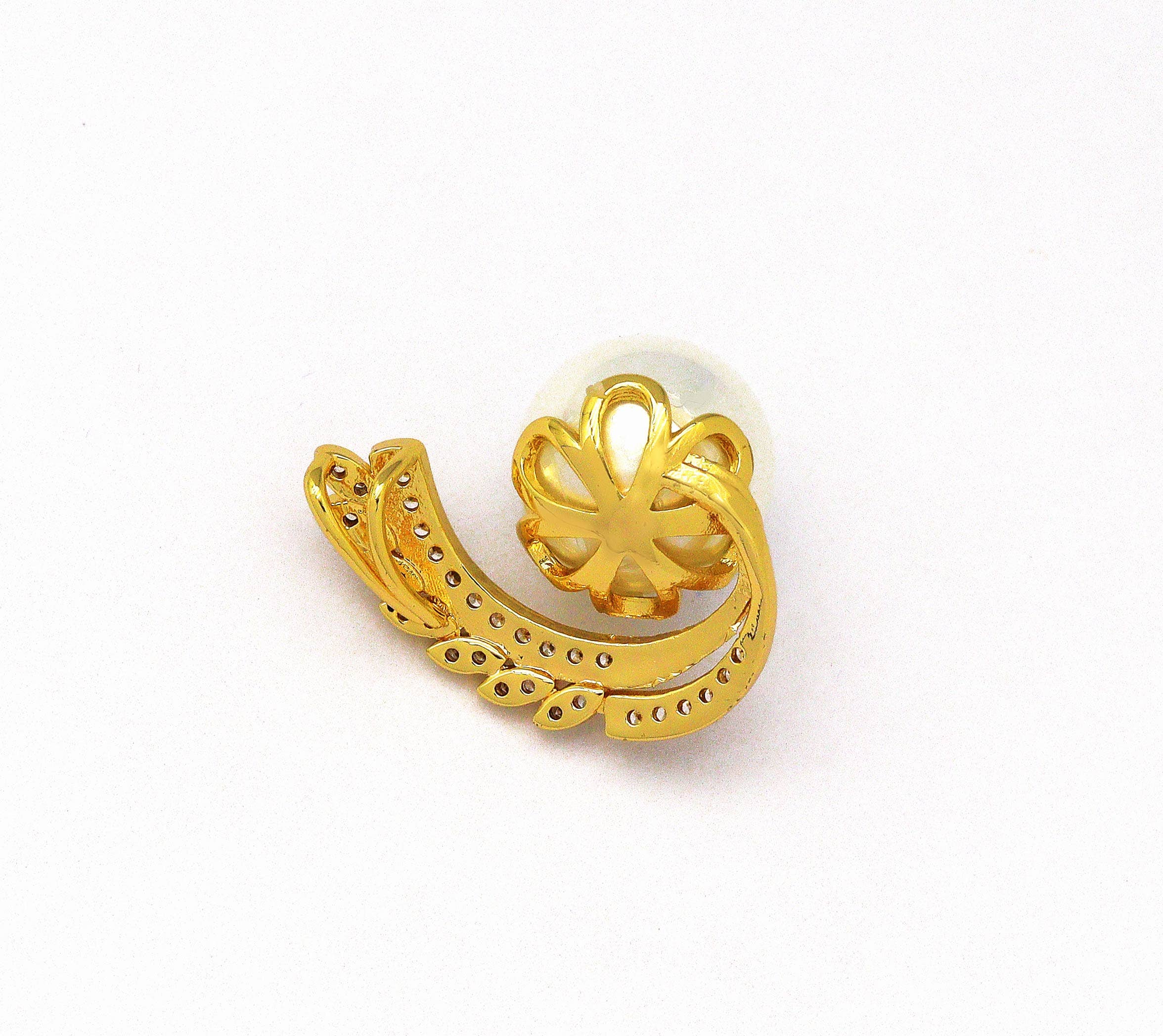 CZ Pearl Peacock Pendant Charm, Sku#ZX76