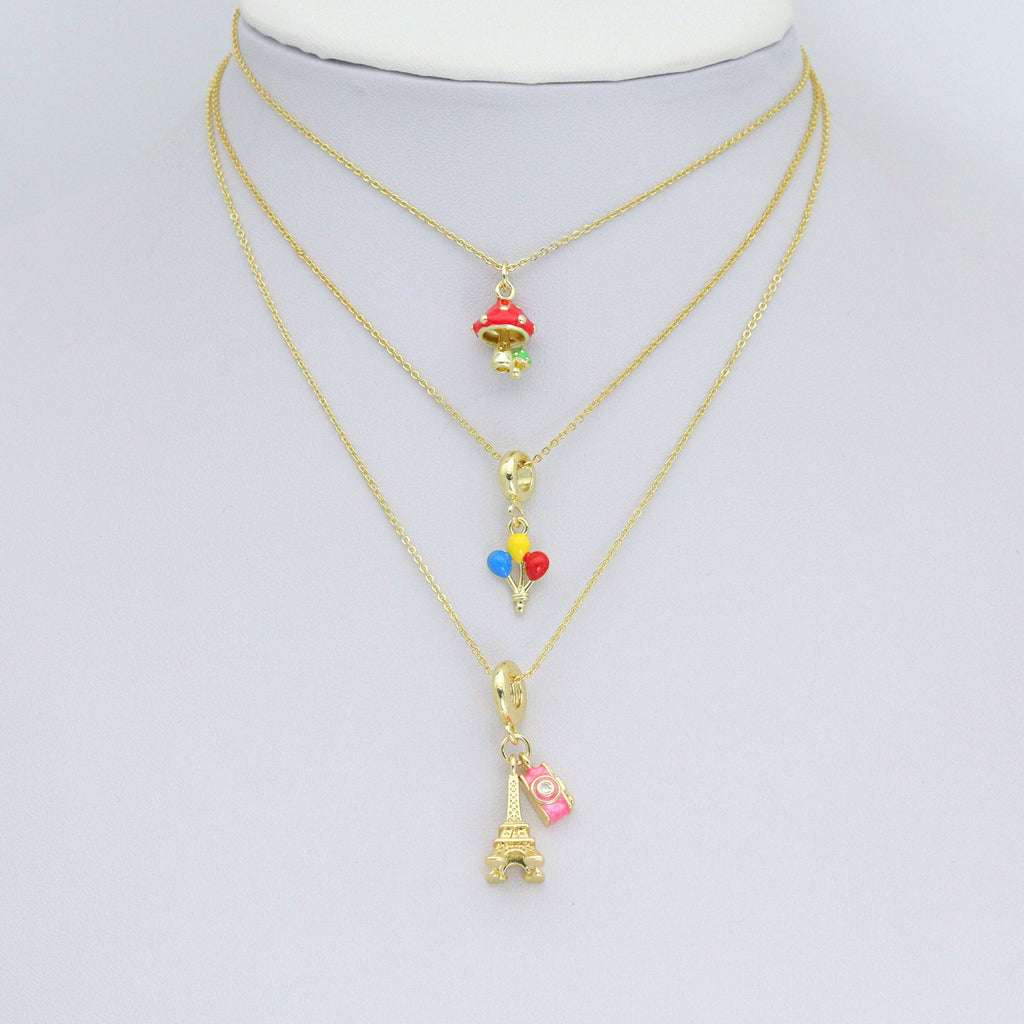 Moon Balloon Eiffel Tower Camera Mushroom Charm sku#LD735