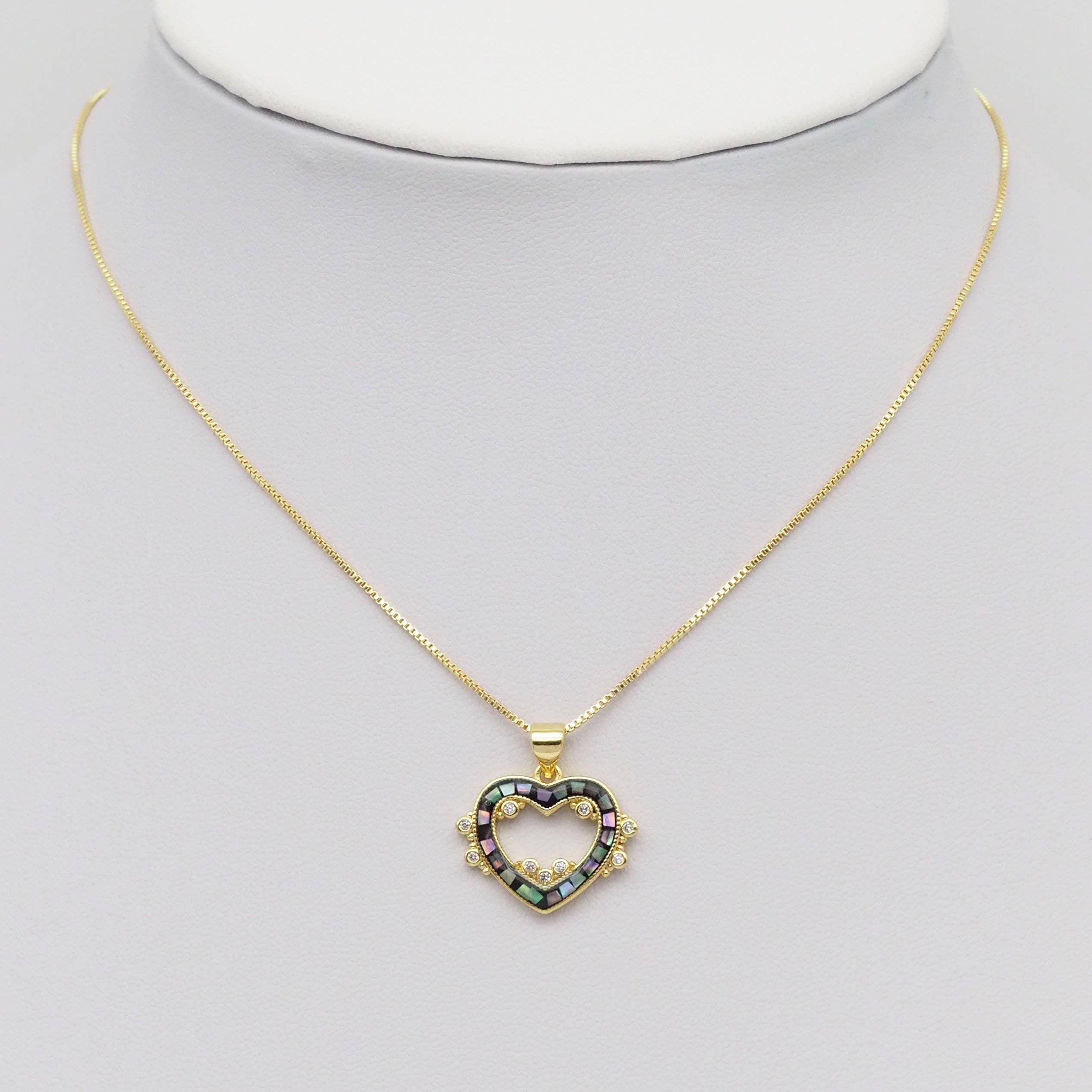 Abalone Pink White Mother of pearl Heart Charm, Sku#LX392