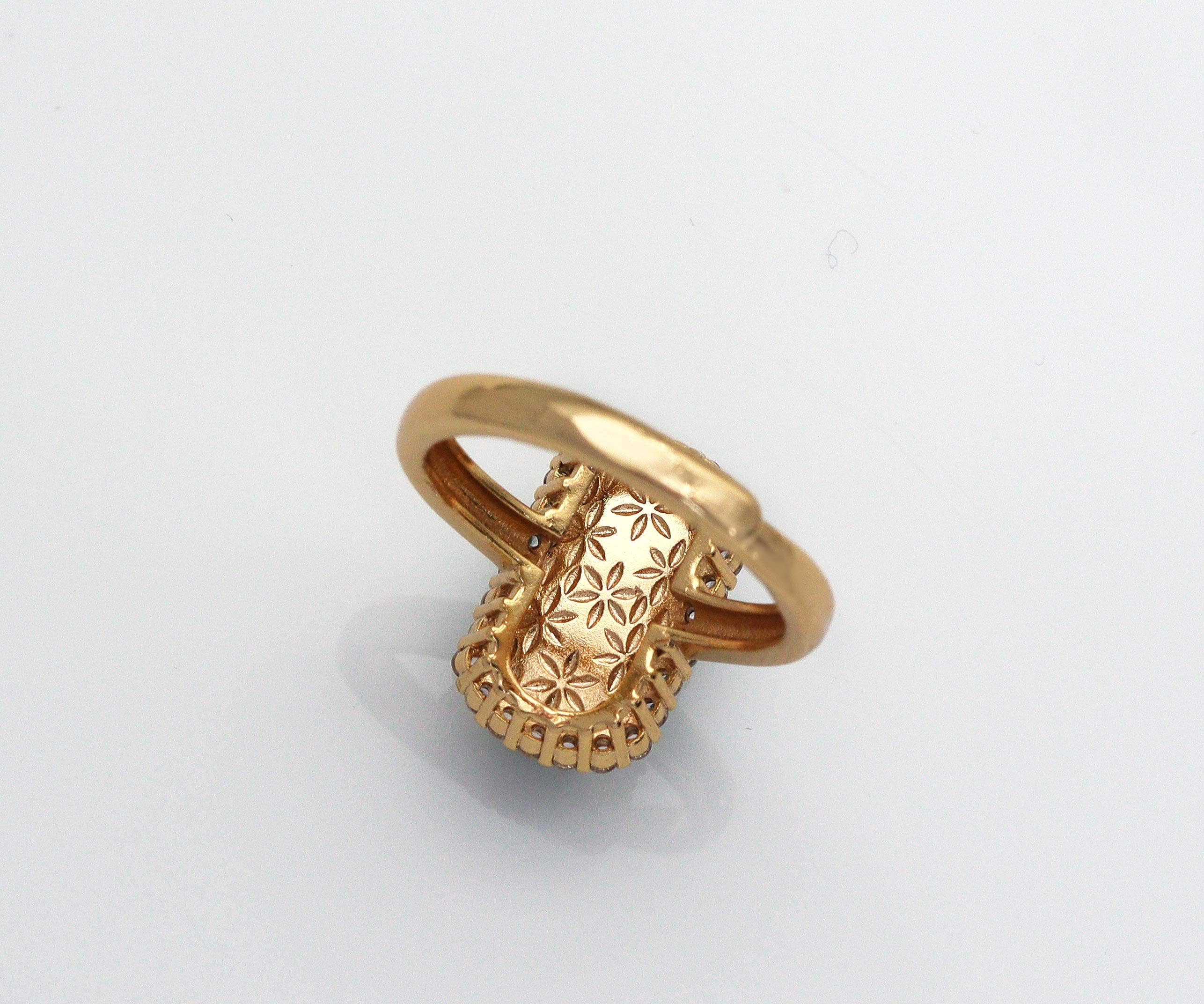 CZ Rectangle Green Jade Adjustable Ring, Sku#LX56