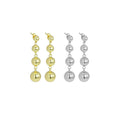 Gold Silver Ball Dangle Earrings, Sku#JL200