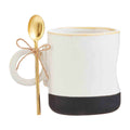 White/Black Stoneware Mug Set